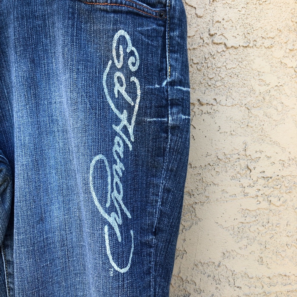 Ed Hardy Skull and Cross Tattoo Straight Leg Jeans Sz18 - Picture 2 of 13